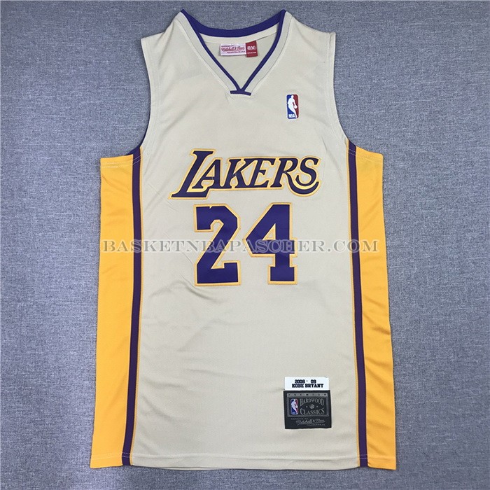 Maillot Los Angeles Lakers Kobe Bryant NO 24 Hardwood Classics 2008-2009 Blanc